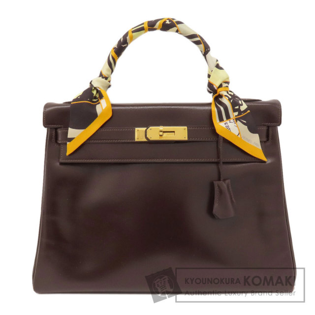 HERMES エルメス ケリー32 内縫い ダークブラウン ゴールド金具 