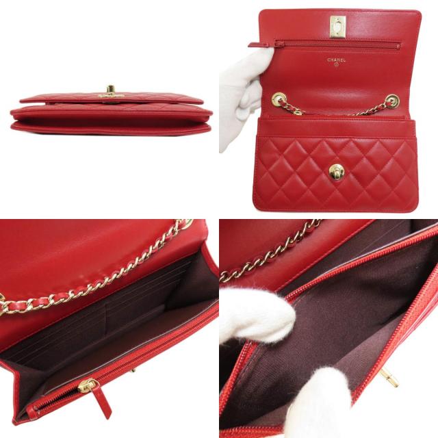 CHANEL シャネル チェーンウォレット マトラッセ ゴールド金具 長財布 
