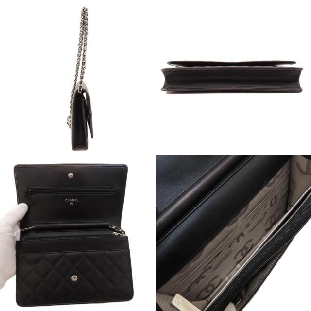 CHANEL シャネル チェーンウォレット カンボンライン シルバー金具 長  