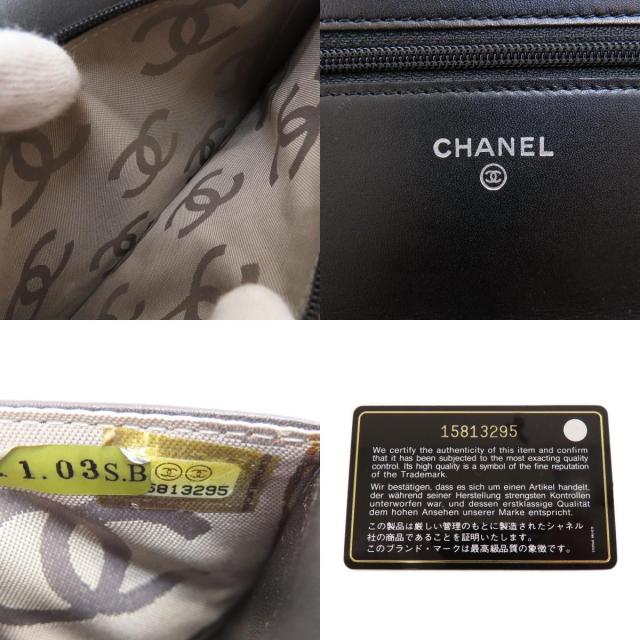 CHANEL シャネル チェーンウォレット カンボンライン シルバー金具 長  