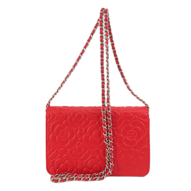CHANEL シャネル チェーンウォレット カメリア ココマーク シルバー  