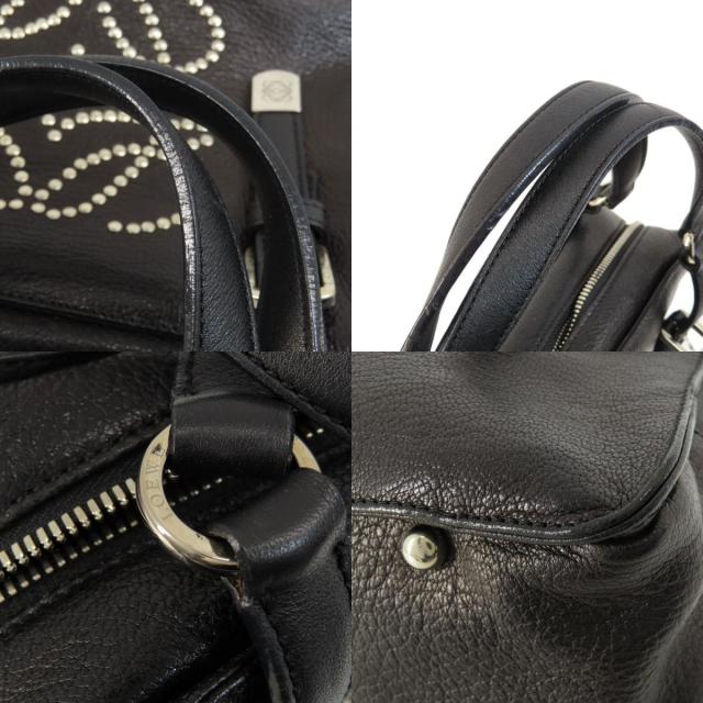 LOEWE ロエベ アナグラム スタッズ ハンドバッグ レザー レディース