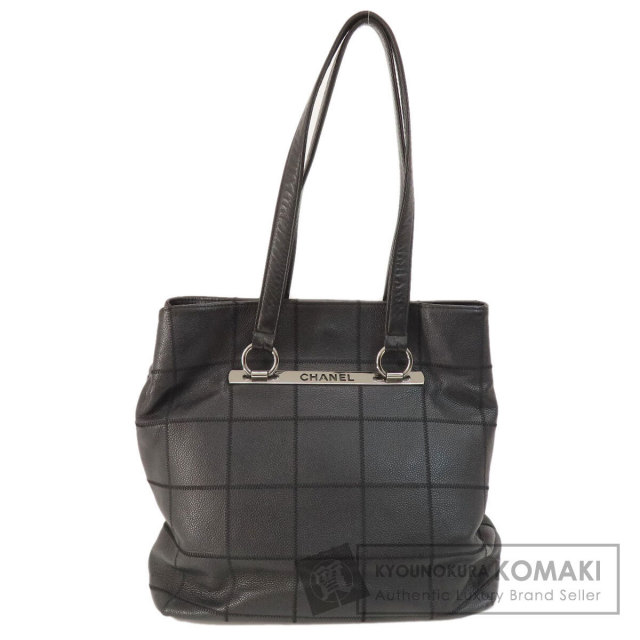 CHANEL シャネル チョコバー シルバー金具 トートバッグ キャビア  