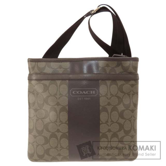 美品　コーチ　ショルダーバッグ シグネチャー ヘリテージ F70591 COACH コーチ F70591 シグネチャー ヘリテージストライプ