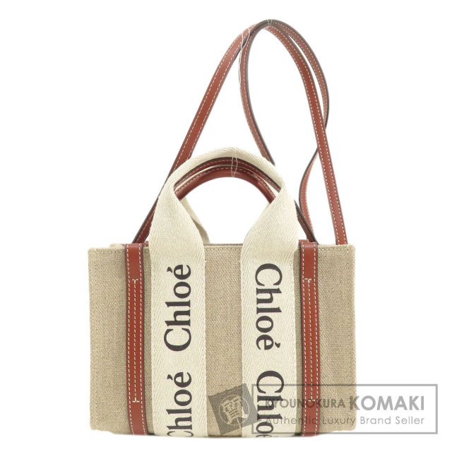 CHLOE クロエ ウッディミニ 2WAY ショルダーバッグ キャンバス 