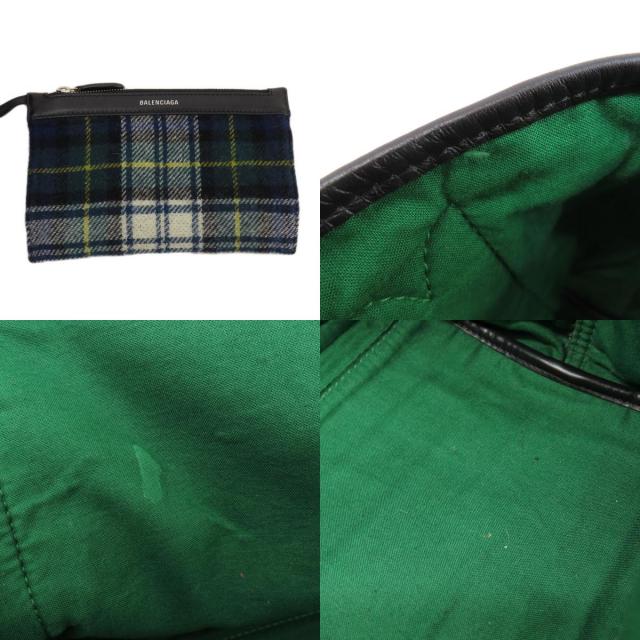 BALENCIAGA バレンシアガ 339933 ネイビーカバス チェック柄 トート