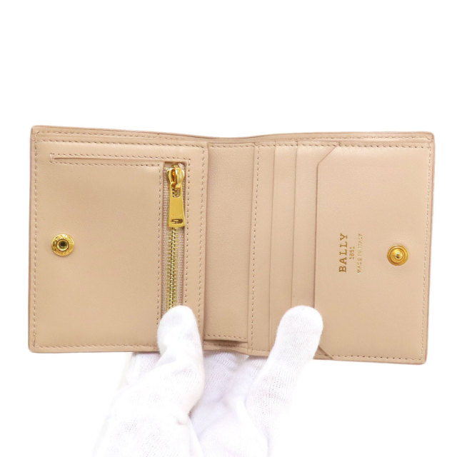 BALLY バリー ロゴ金具 コンパクト財布 二つ折り財布（小銭入れあり