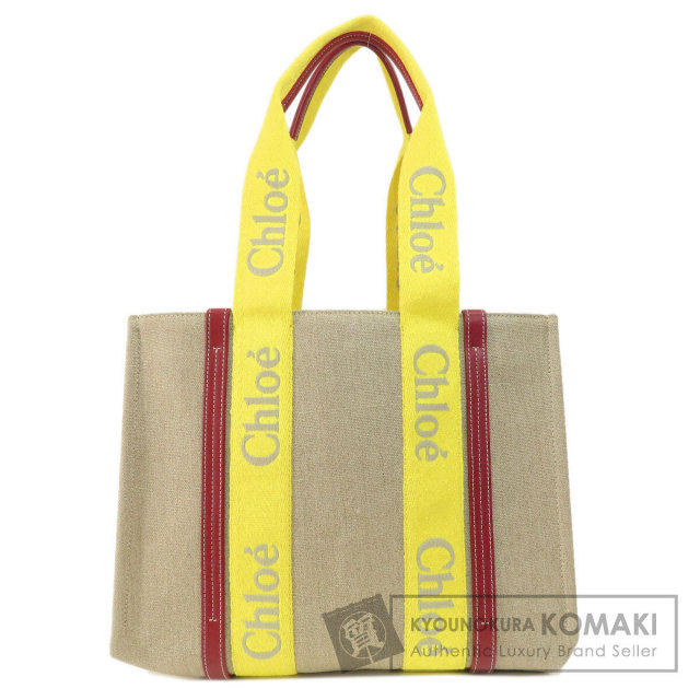 クロエ WOODY ウッディ スモール ブランドオフ Chloe キャンバス  