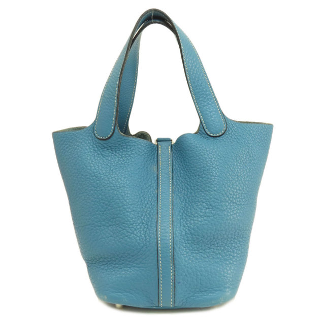 HERMES エルメス ピコタンロックPM ブルージーン シルバー金具 