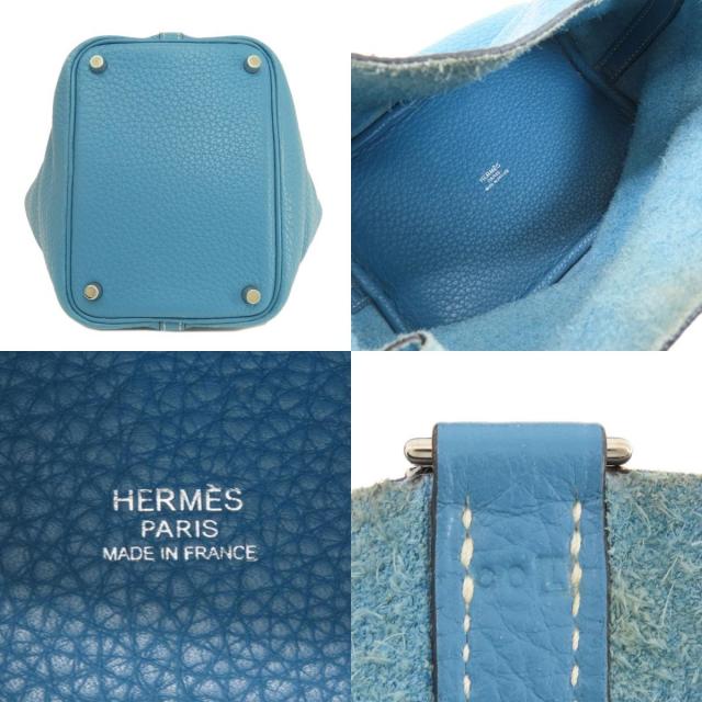 HERMES エルメス ピコタンロックPM ブルージーン シルバー金具  