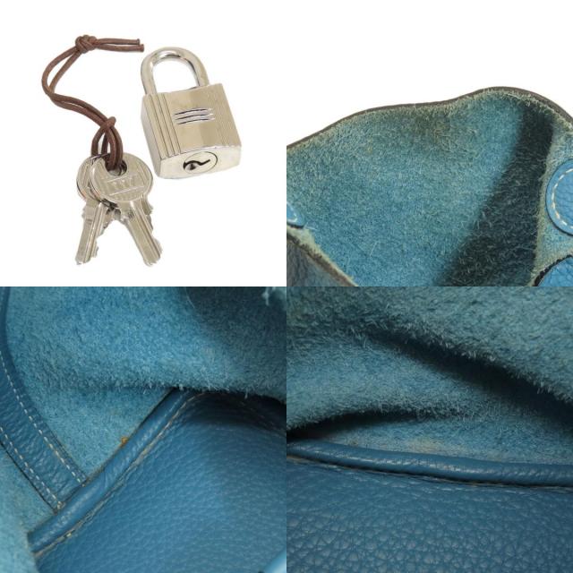 HERMES エルメス ピコタンロックPM ブルージーン シルバー金具  