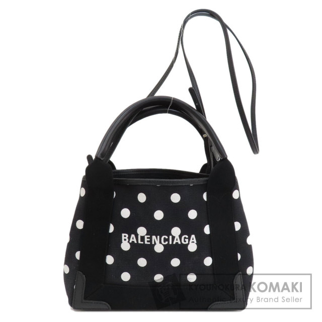 BALENCIAGA バレンシアガ ネイビーカバスXS 2WAY ドット柄  