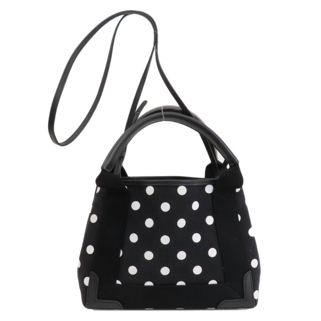 BALENCIAGA バレンシアガ ネイビーカバスXS 2WAY ドット柄  