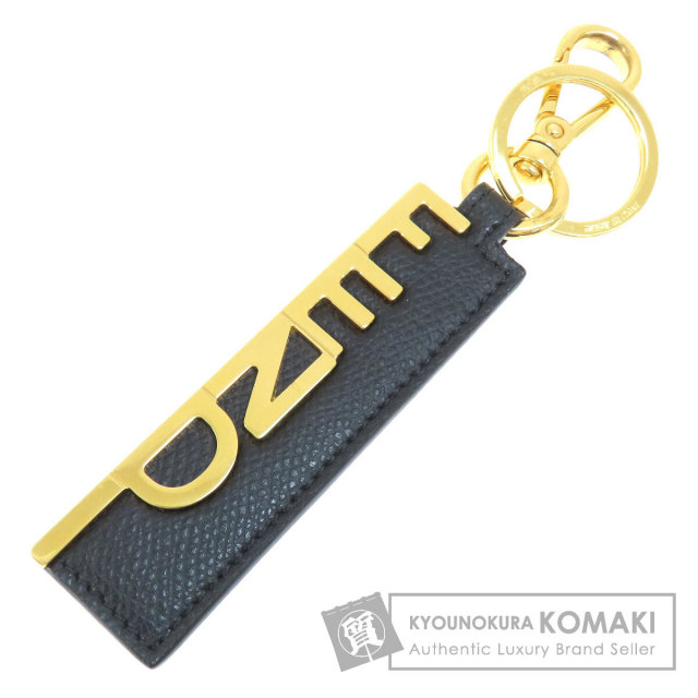 FENDI フェンディ ロゴ キーホルダー レザー/GP レディース