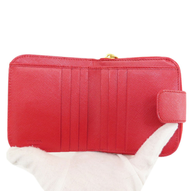 PRADA プラダ 1M0522 ロゴ金具 二つ折り財布（小銭入れあり） シルク  