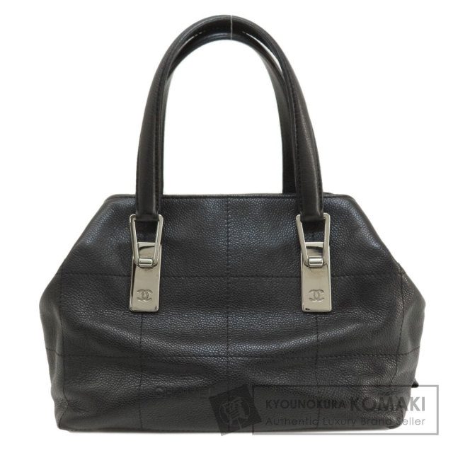 CHANEL シャネル チョコバー シルバー金具 ハンドバッグ カーフ レディース 