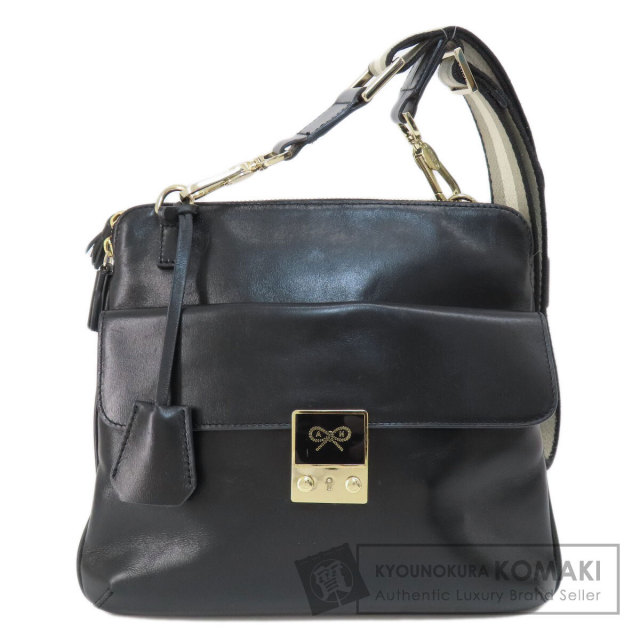 Anya Hindmarch アニヤ・ハインドマーチ ロゴ ショルダーバッグ レザー 