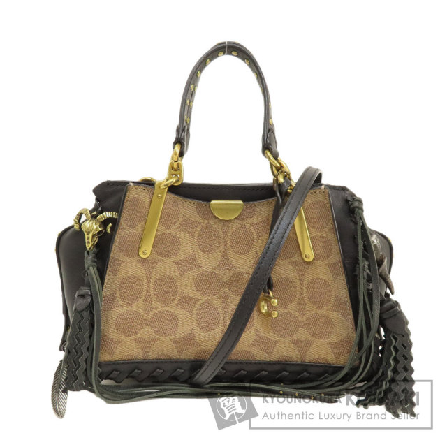 COACH コーチ 36838 シグネチャー 2WAY ハンドバッグ PVC/レザー  