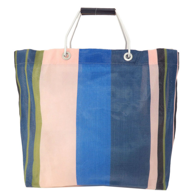 MARNI マルニ フラワーカフェ ストライプ トートバッグ ナイロン素材