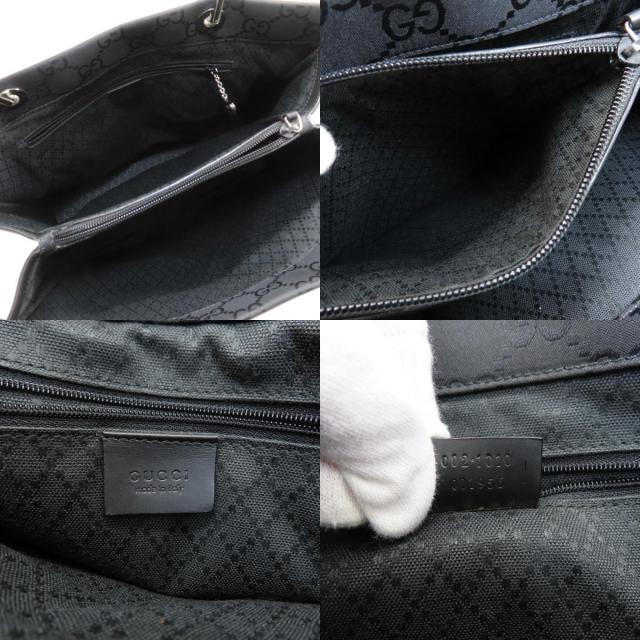 GUCCI トートバッグ　GG柄　バンブー　ナイロン　ブラック　手持ち GUCCI グッチ 002・1010 GG柄 バンブー トートバッグ ナイロン