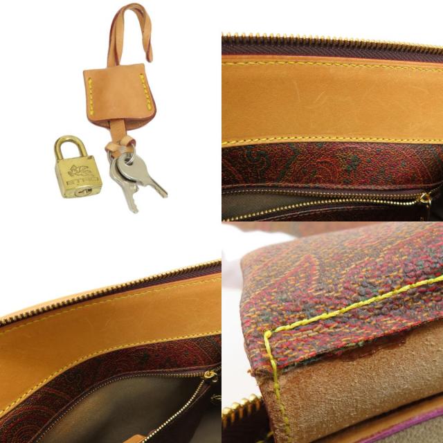 ETRO エトロ ペイズリー柄 ボストンバッグ PVC レディース