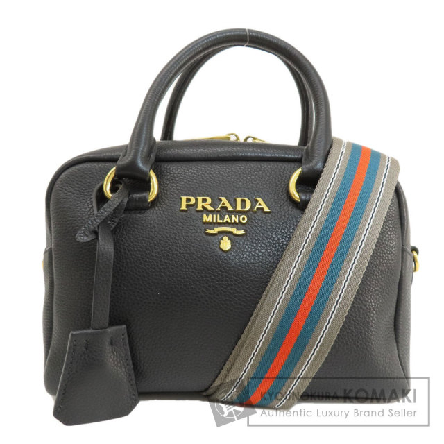PRADA プラダ ロゴ金具 2WAY ハンドバッグ レザー レディース 