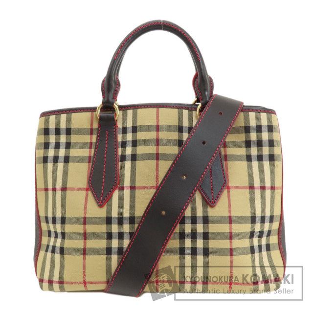 BURBERRY バーバリー ノバチェック 2WAY ハンドバッグ キャンバス  