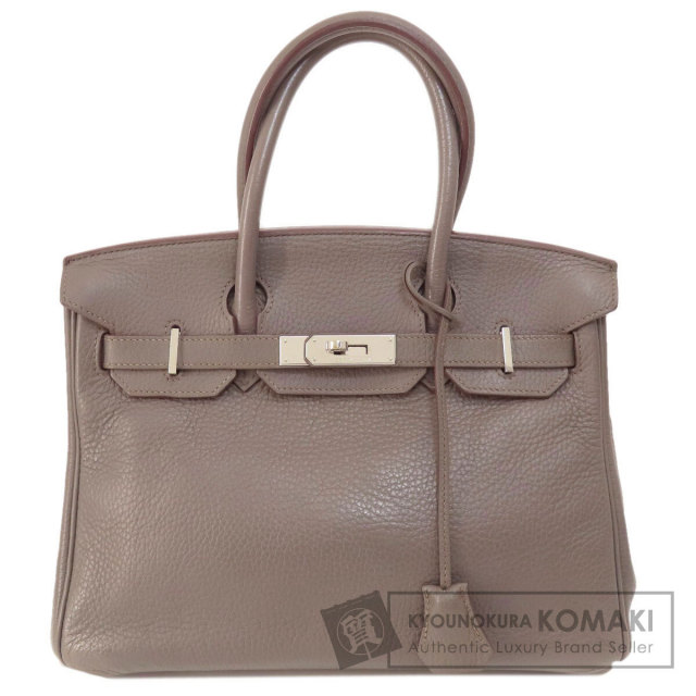HERMES エルメス バーキン30 グレー シルバー金具 ハンドバッグ 