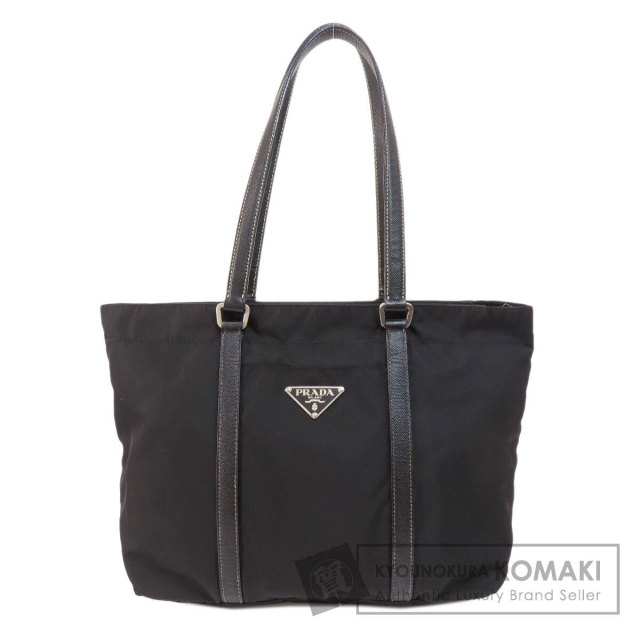 PRADA プラダ ロゴ金具 型押し ハンドバッグ レザー レディース