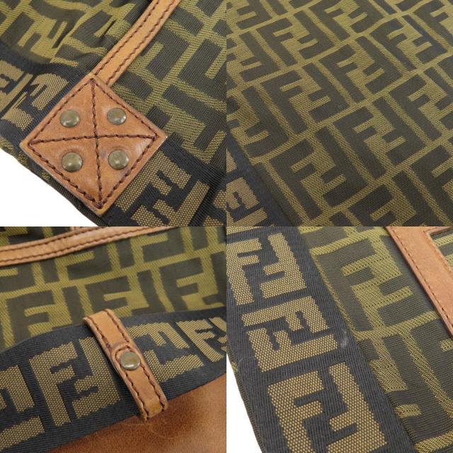 FENDI フェンディ ズッカ柄 ショルダーバッグ キャンバス レディース 
