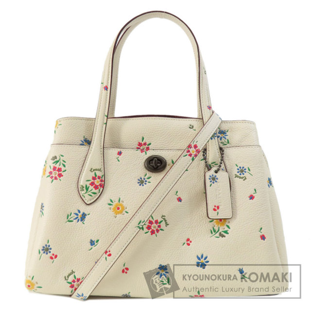 COACH コーチ 642 フラワープリント 2WAY ハンドバッグ レザー レディース