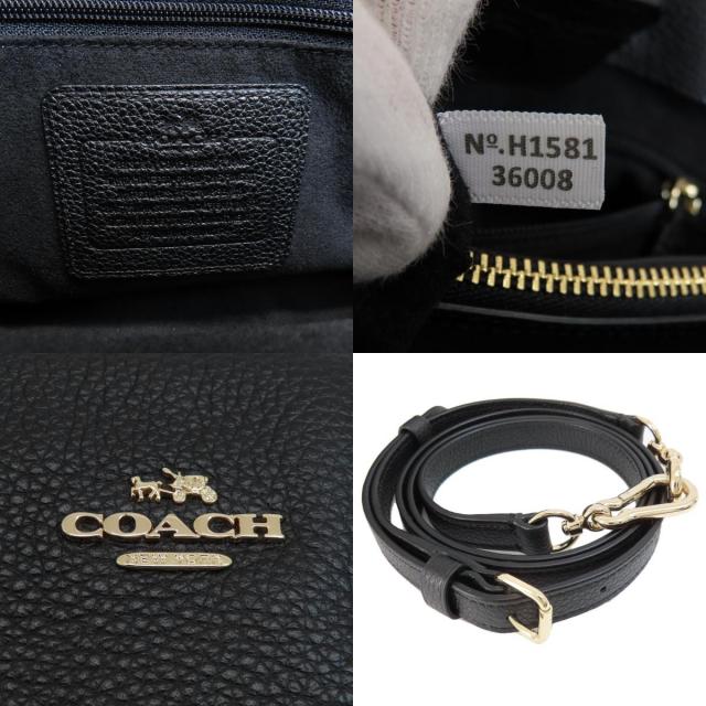 2WAY コーチ グラブタンレザー ビジネスバッグ ブラック B96 COACH コーチ 36008 ロゴ 2WAY ハンドバッグ レザー レディース