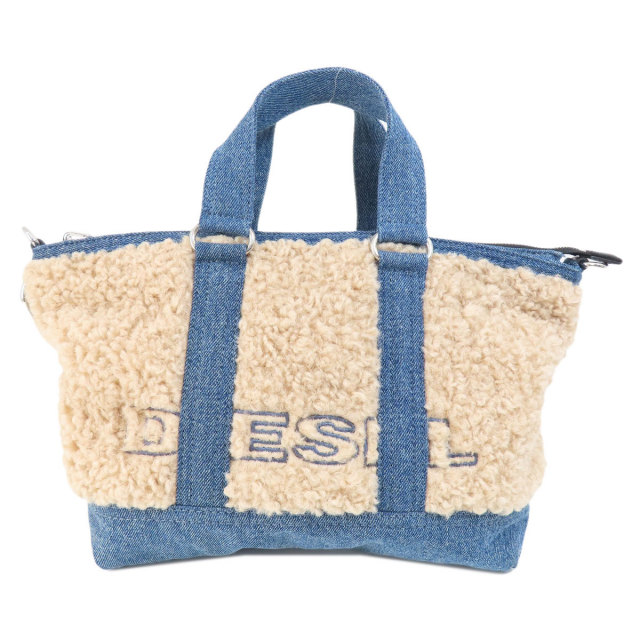DIESEL ディーゼル リバーシブル 2WAY ハンドバッグ デニム/ボア 