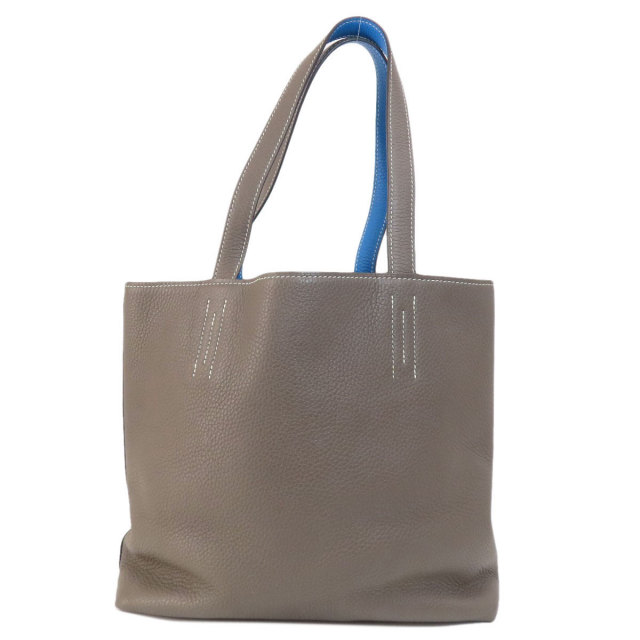 HERMES エルメス ドゥブルセンス28 グレー ブルー トートバッグ