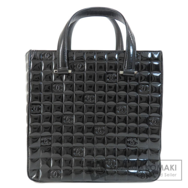 CHANEL シャネル チョコバー シルバー金具 トートバッグ エナメル 