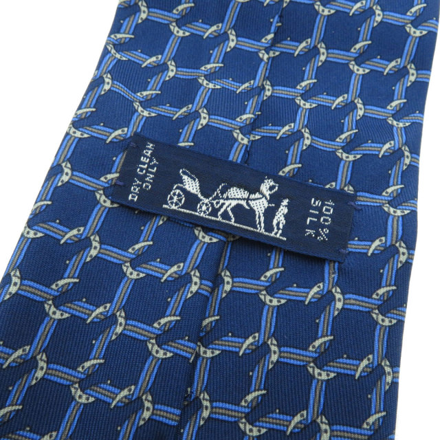 HERMES エルメス ホースシュー柄 ネクタイ シルク メンズ 