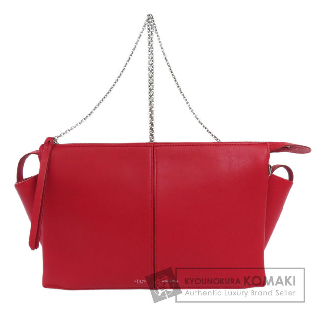 CELINE セリーヌ トリフォルド ショルダーバッグ カーフ レディース 