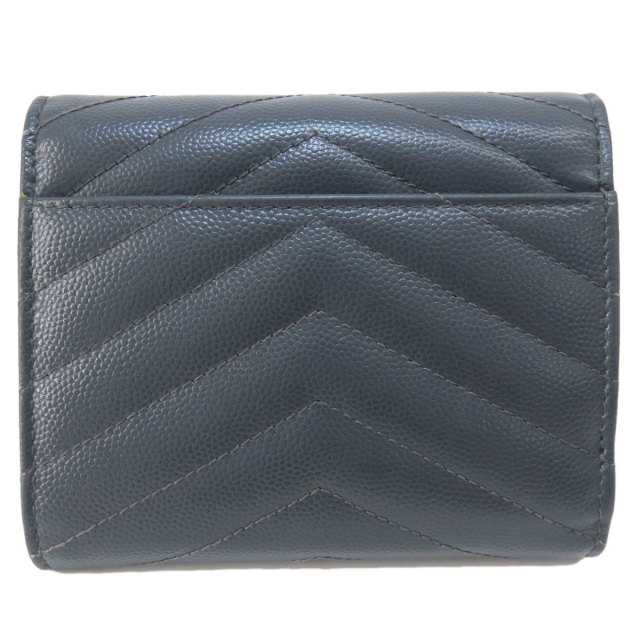 YVES SAINT LAURENT イヴ・サンローラン ロゴ Vステッチ 二つ折り財布 