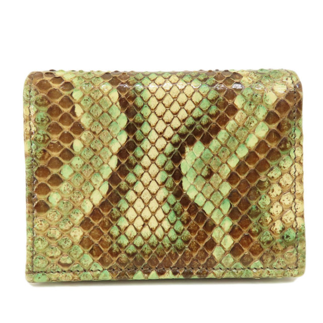 GUCCI グッチ 456126 パイソン ロゴ金具 コンパクトサイフ 二つ折り 