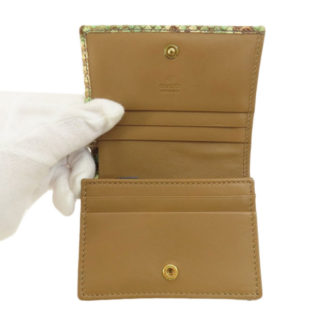 GUCCI グッチ 456126 パイソン ロゴ金具 コンパクトサイフ 二つ折り 