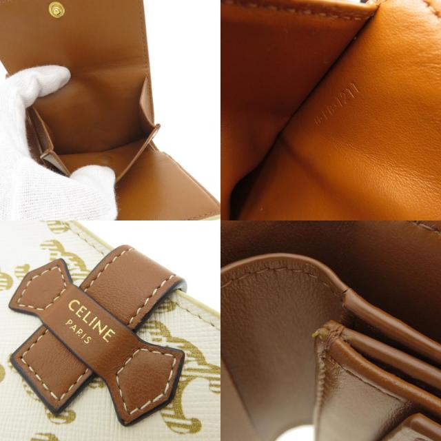 CELINE セリーヌ マカダム 二つ折り財布（小銭入れあり） レザー  