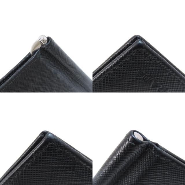 プラダ マネークリップ付 サフィアーノレザー 財布 ノワール ブラック  