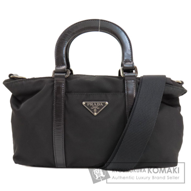 PRADA プラダ ロゴ金具 ハンドバッグ ナイロン素材 レディース
