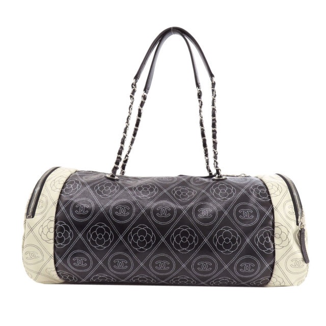 CHANEL シャネル ココマーク カメリア 2WAY シルバー金具 ボストン 