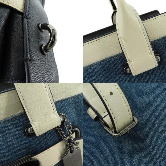 COACH 37731 2WAY ハンドバッグ デニム レザー レディース（○超美品  