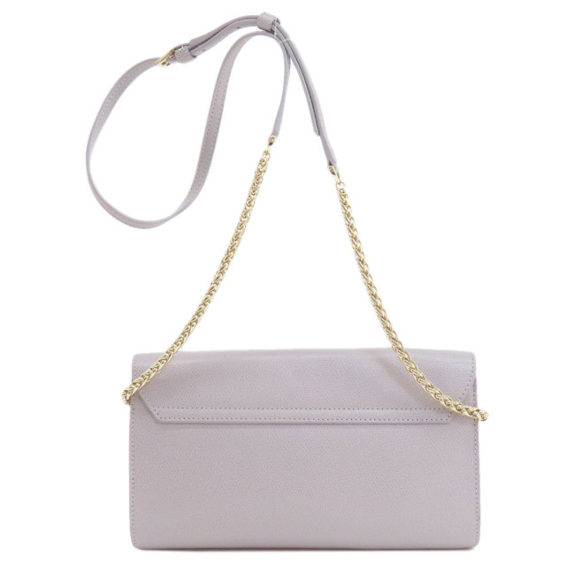 フルラ ロゴ 巾着 斜め掛け ショルダーバッグ ピンク ベージュ レザー  