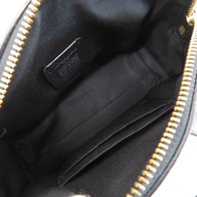 COACH⁄コーチブラックレザーバックパック❮美品❯ COACH コーチ F76629 ロゴ ショルダーバッグ レザー レディース
