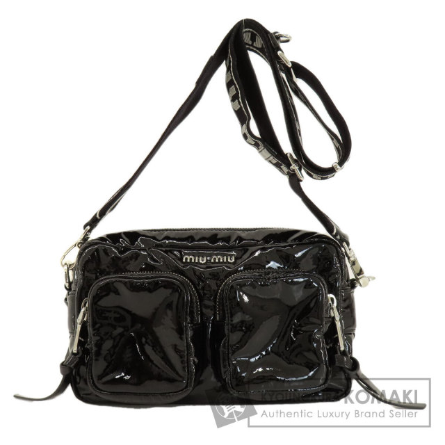 MIUMIU ミュウミュウ ロゴ ショルダーバッグ エナメル レディース 