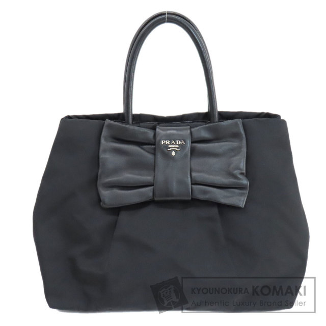 PRADA プラダ リボンモチーフ ハンドバッグ ナイロン素材