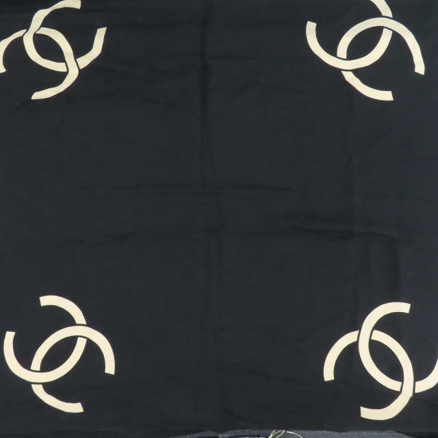 CHANEL シャネル ロゴ スカーフ シルク レディース